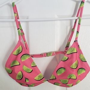 F21 hot pink lime bikini top